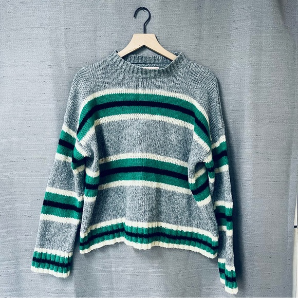 Urban Outfitters Oversized Striped Boyfriend Sweater Size M - Picture 2 of 14